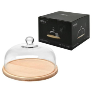 Patera szklana z kloszem 28,5cm Krosno Glamour